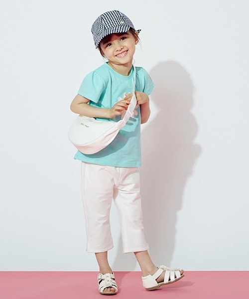 petit main（プティマイン）の「【接触冷感/リンク】モチーフ半袖Tシャツ（Tシャツ/カットソー・キッズ・ライトグレー/エメラルド/オフホワイト/ブラック/ピンク・100cm/110cm/130cm/90cm/120cm/80ｃｍ）」の22枚目の写真