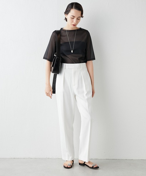 Whim Gazette(ウィムガゼット)の「半袖シアープルオーバー(Tシャツ/カットソー・レディース・オフホワイト/ブラック/ベビーピンク・FREE)」の20枚目の写真
