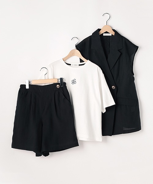 ポンポネットジュニア　シアーテーラードジレ半袖Tシャツ３点セット　160 pom ponette junior（ポンポネットジュニア）の「シアー