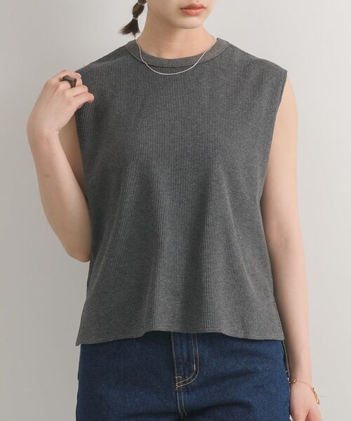 Kari & lili（カウリアンドリィリィ）の「ワッフルノースリTOPS（Tシャツ/カットソー・レディース・ホワイト系その他/ライトグレー・FREE）」の3枚目の写真