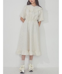 merry jenny | flowerジャガードフリルカラーワンピース(ワンピース)