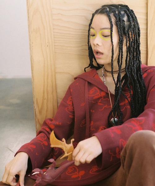 ZOZO（ゾゾ）の「Rose Thief Nit Hoodie（その他トップス・レディース・レッド/グリーン・S/L）」の5枚目の写真