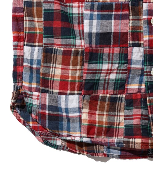 BEAMS PLUS(ビームスプラス)の「BEAMS PLUS / マドラスチェック パッチワーク ショートスリーブ ボタンダウン シャツ(シャツ/ブラウス・メンズ・グリーン/レッド・XL/M/L/XS/S)」の17枚目の写真