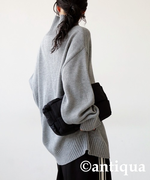 antiqua（アンティカ）の「ハイネックリブニット（ニット/セーター・レディース・ブラック/ベージュ系その他/ダークグリーン/グレー/ブルー系その他・FREE）」の12枚目の写真