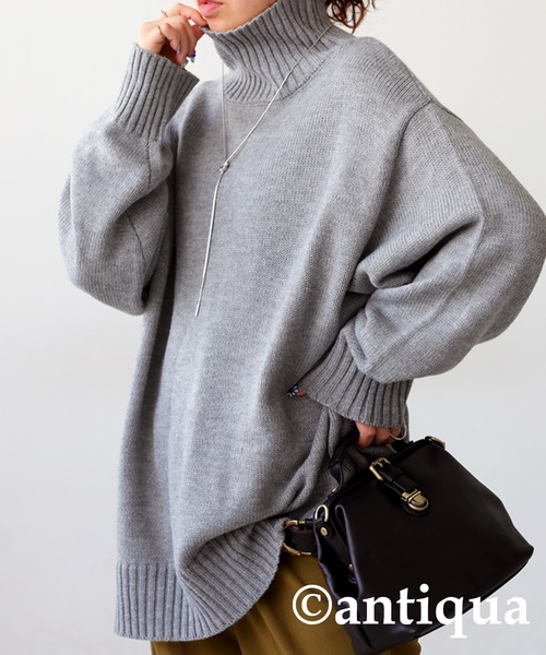 antiqua（アンティカ）の「ハイネックリブニット（ニット/セーター・レディース・ブラック/ベージュ系その他/ダークグリーン/グレー/ブルー系その他・FREE）」の14枚目の写真