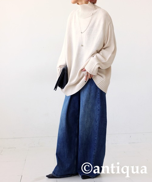 antiqua（アンティカ）の「ハイネックリブニット（ニット/セーター・レディース・ブラック/ベージュ系その他/ダークグリーン/グレー/ブルー系その他・FREE）」の19枚目の写真