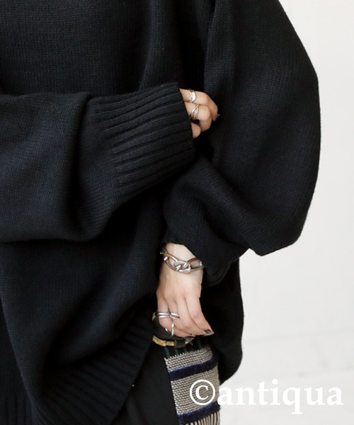 antiqua（アンティカ）の「ハイネックリブニット（ニット/セーター・レディース・ブラック/ベージュ系その他/ダークグリーン/グレー/ブルー系その他・FREE）」の7枚目の写真