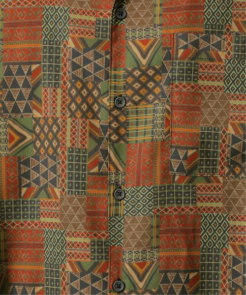 DOUBLE NAME（ダブルネーム）の「古着風パッチワークオリジナルプリントシャツワンピース/ユニセックス可（シャツワンピース・レディース・パープル/ネイビー/グリーン・FREE）」の13枚目の写真