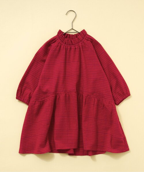 BREEZE（ブリーズ）の「モックネック総柄ワンピース（ワンピース・キッズ・アイボリー/ミント/マスタード/レッド・80/90/100/110/120/130/140）」の4枚目の写真