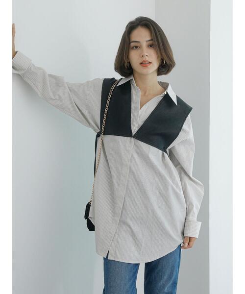 Te chichi（テチチ）の「ブロードチュニックシャツ（シャツ/ブラウス・レディース・ベージュ/オフホワイト/ブルー・F）」の3枚目の写真