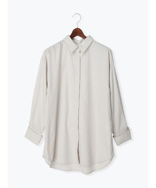 Te chichi（テチチ）の「ブロードチュニックシャツ（シャツ/ブラウス・レディース・ベージュ/オフホワイト/ブルー・F）」の14枚目の写真