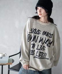 WEGO | WEGO/【23年秋冬新作】ハンドライティングニット(ニット/セーター)