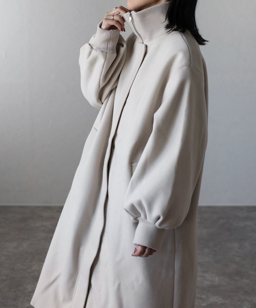 ap retro（アプレトロ）の「スタンドオーバーコート（チェスターコート・レディース・アイボリー/グレイッシュベージュ/カーキ/ブラック・FREE）」の12枚目の写真