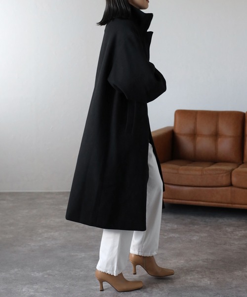 ap retro（アプレトロ）の「スタンドオーバーコート（チェスターコート・レディース・アイボリー/グレイッシュベージュ/カーキ/ブラック・FREE）」の17枚目の写真