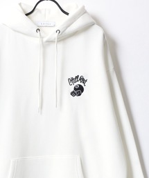 Lazar 別注 Ball & Dice Hoodie/オーバーサイズ 裏起毛 ワンポイント刺繍 バックプリント スウェット パーカー フーディー/長袖 トップス プルオーバー/レディース メンズ