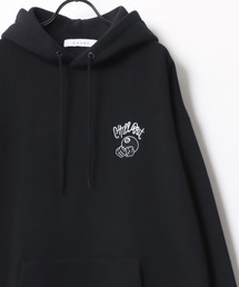 Lazar 別注 Ball & Dice Hoodie/オーバーサイズ 裏起毛 ワンポイント刺繍 バックプリント スウェット パーカー フーディー/長袖 トップス プルオーバー/レディース メンズ