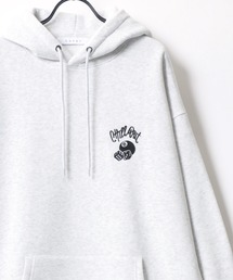 Lazar 別注 Ball & Dice Hoodie/オーバーサイズ 裏起毛 ワンポイント刺繍 バックプリント スウェット パーカー フーディー/長袖 トップス プルオーバー/レディース メンズ