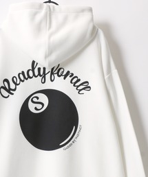 Lazar 別注 Ball & Dice Hoodie/オーバーサイズ 裏起毛 ワンポイント刺繍 バックプリント スウェット パーカー フーディー/長袖 トップス プルオーバー/レディース メンズ