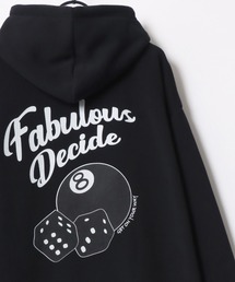 Lazar 別注 Ball & Dice Hoodie/オーバーサイズ 裏起毛 ワンポイント刺繍 バックプリント スウェット パーカー フーディー/長袖 トップス プルオーバー/レディース メンズ