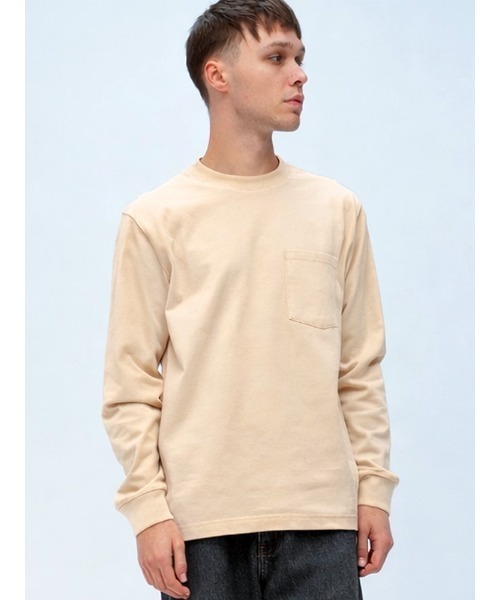 SAKAZEN(サカゼン)の「S&SONS (エスアンドサンズ) 綿100% ベビーウェイト ポケット付き 長袖 Tシャツ メンズ レディース(Tシャツ/カットソー・メンズ・オレンジ/ワイン/ブラック/ベージュ/ブルー/ダークグレー/ホワイト/ネイビー/グレー・LL/L/M)」の6枚目の写真