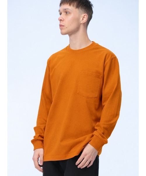 SAKAZEN(サカゼン)の「S&SONS (エスアンドサンズ) 綿100% ベビーウェイト ポケット付き 長袖 Tシャツ メンズ レディース(Tシャツ/カットソー・メンズ・オレンジ/ワイン/ブラック/ベージュ/ブルー/ダークグレー/ホワイト/ネイビー/グレー・LL/L/M)」の9枚目の写真
