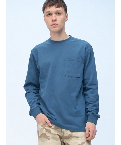 SAKAZEN(サカゼン)の「S&SONS (エスアンドサンズ) 綿100% ベビーウェイト ポケット付き 長袖 Tシャツ メンズ レディース(Tシャツ/カットソー・メンズ・オレンジ/ワイン/ブラック/ベージュ/ブルー/ダークグレー/ホワイト/ネイビー/グレー・LL/L/M)」の7枚目の写真