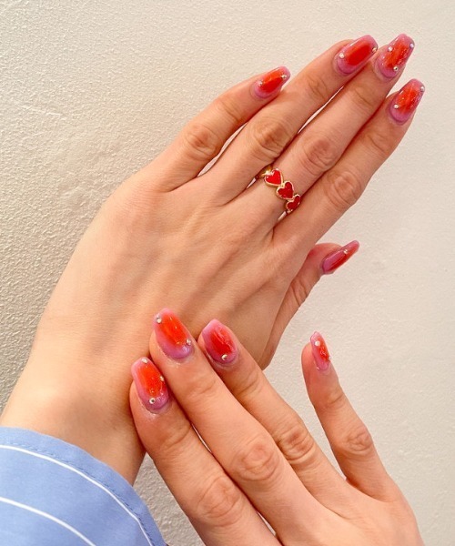 Ray BEAMS（レイビームス）の「Ray BEAMS / エポライン ハート リング（リング・レディース・レッド/ホワイト・ONE SIZE）」の7枚目の写真