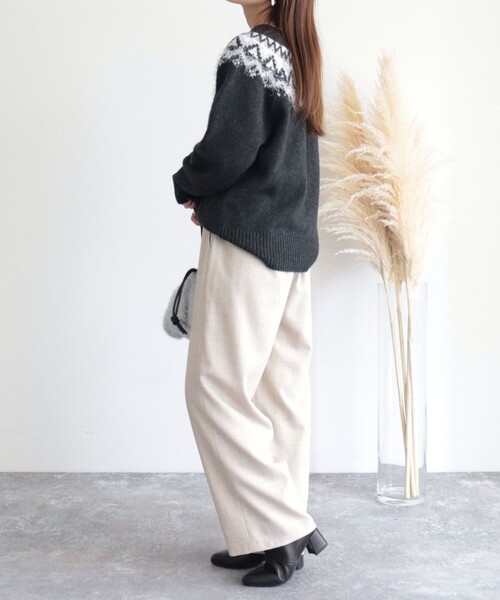 fredy emue（フレディエミュ）の「ウール混イージーパンツ（その他パンツ・レディース・ブラック/ベージュ/ブラック系その他3・36/38）」の9枚目の写真