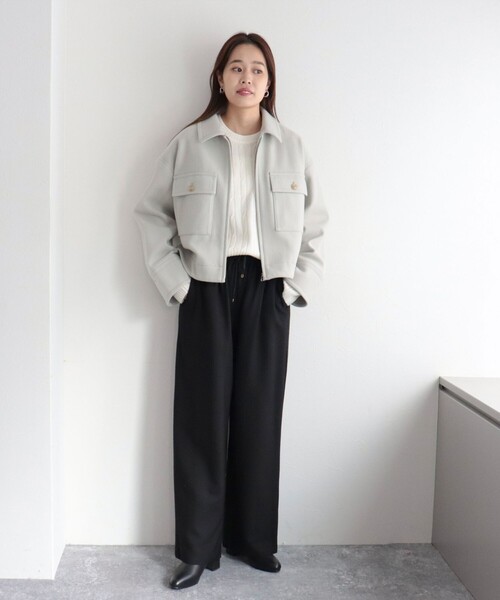 fredy emue（フレディエミュ）の「ウール混イージーパンツ（その他パンツ・レディース・ブラック/ベージュ/ブラック系その他3・36/38）」の15枚目の写真