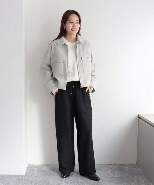 fredy emue（フレディエミュ）の「ウール混イージーパンツ（その他パンツ・レディース・ブラック/ベージュ/ブラック系その他3・36/38）」の16枚目の写真