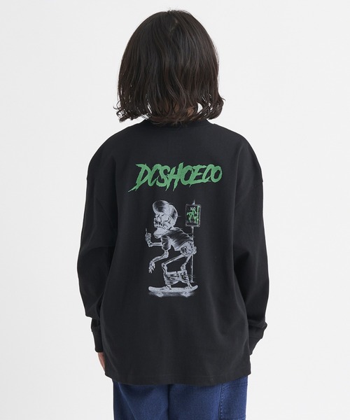 DC SHOES（ディーシーシューズ）の「23 KD SKULL LS/DCキッズ袖プリント長袖ロンT（Tシャツ/カットソー・キッズ・ホワイト/ブラック/ブラウン・140/150/160/130/120）」の2枚目の写真