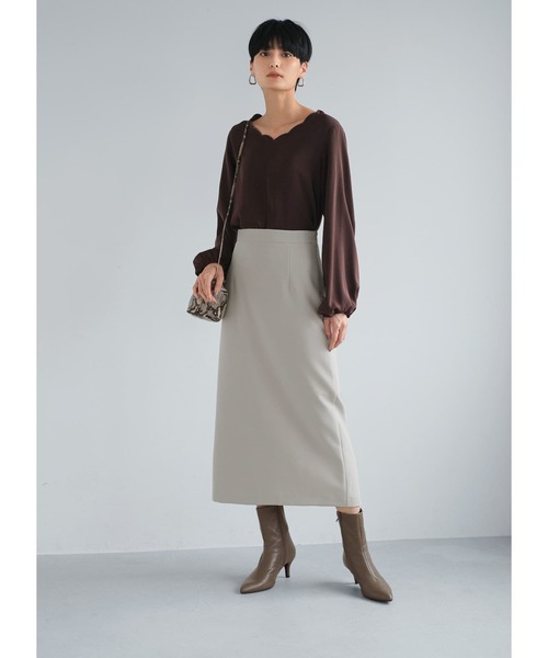 STYLE DELI(スタイルデリ)の「スカラップネックブラウス(シャツ/ブラウス・レディース・ダークブラウン系/ブラウン系・M/LARGE)」の10枚目の写真