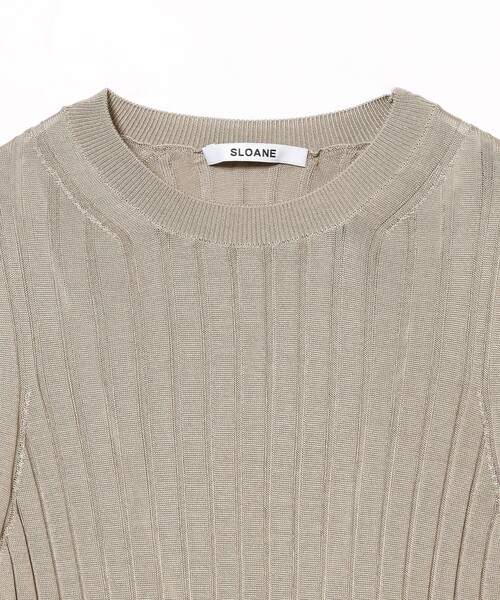 スローン SLOANE モヘア シルク ニット グレージュ モヘヤ ベージュ 14Gモヘア×シルク畦編みVカーディガン | SLOANE (Women)/スローン