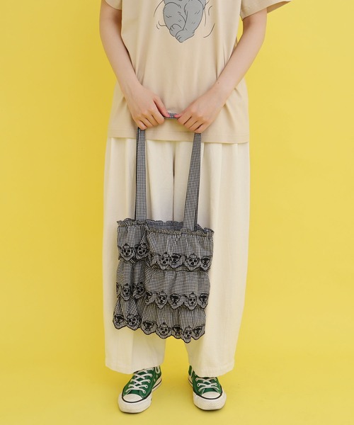 didizizi（ディディジジ）の「ティータイムレースフリルバッグ（トートバッグ・レディース・その他/ブラック/ホワイト・FREE）」の5枚目の写真