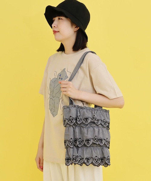 didizizi（ディディジジ）の「ティータイムレースフリルバッグ（トートバッグ・レディース・その他/ブラック/ホワイト・FREE）」の7枚目の写真