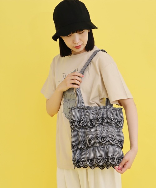 didizizi（ディディジジ）の「ティータイムレースフリルバッグ（トートバッグ・レディース・その他/ブラック/ホワイト・FREE）」の8枚目の写真