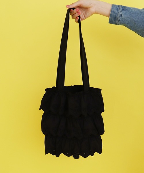 didizizi（ディディジジ）の「ティータイムレースフリルバッグ（トートバッグ・レディース・その他/ブラック/ホワイト・FREE）」の14枚目の写真