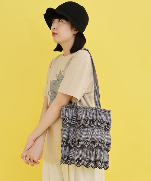 didizizi（ディディジジ）の「ティータイムレースフリルバッグ（トートバッグ・レディース・その他/ブラック/ホワイト・FREE）」の4枚目の写真