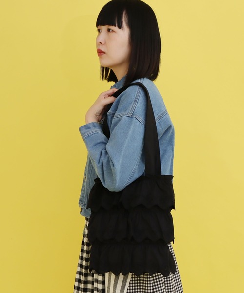 didizizi（ディディジジ）の「ティータイムレースフリルバッグ（トートバッグ・レディース・その他/ブラック/ホワイト・FREE）」の9枚目の写真