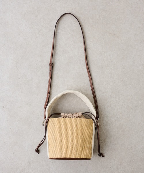 BEARDSLEY（ビアズリー）の「ミニカゴマルチ２WAY巾着バケツバック（トートバッグ・レディース・ホワイト/ブラック・FREE）」の3枚目の写真