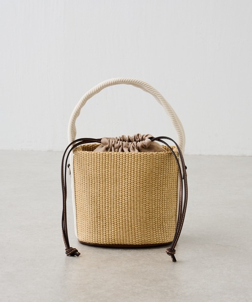 BEARDSLEY（ビアズリー）の「ミニカゴマルチ２WAY巾着バケツバック（トートバッグ・レディース・ホワイト/ブラック・FREE）」の4枚目の写真