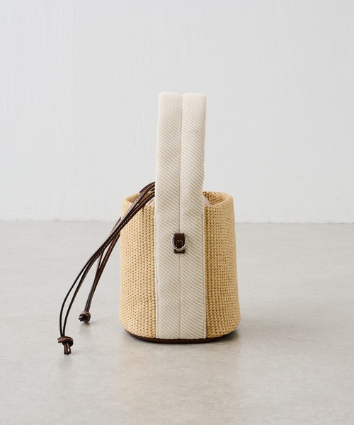 BEARDSLEY（ビアズリー）の「ミニカゴマルチ２WAY巾着バケツバック（トートバッグ・レディース・ホワイト/ブラック・FREE）」の5枚目の写真