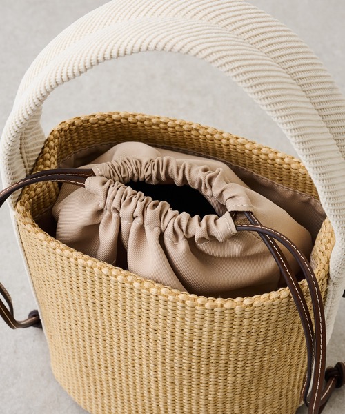 BEARDSLEY（ビアズリー）の「ミニカゴマルチ２WAY巾着バケツバック（トートバッグ・レディース・ホワイト/ブラック・FREE）」の8枚目の写真