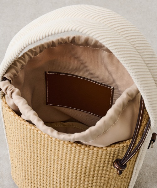 BEARDSLEY（ビアズリー）の「ミニカゴマルチ２WAY巾着バケツバック（トートバッグ・レディース・ホワイト/ブラック・FREE）」の9枚目の写真