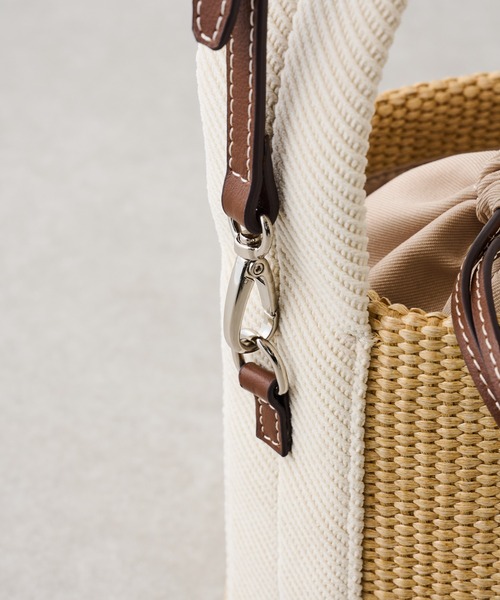 BEARDSLEY（ビアズリー）の「ミニカゴマルチ２WAY巾着バケツバック（トートバッグ・レディース・ホワイト/ブラック・FREE）」の11枚目の写真