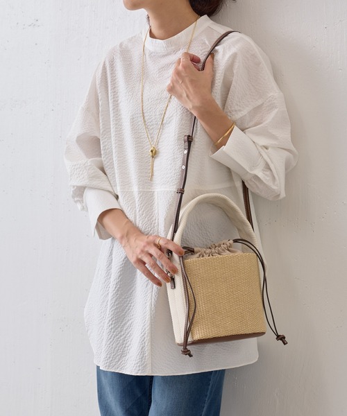 BEARDSLEY（ビアズリー）の「ミニカゴマルチ２WAY巾着バケツバック（トートバッグ・レディース・ホワイト/ブラック・FREE）」の14枚目の写真