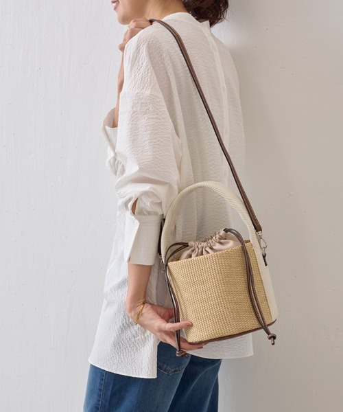 BEARDSLEY（ビアズリー）の「ミニカゴマルチ２WAY巾着バケツバック（トートバッグ・レディース・ホワイト/ブラック・FREE）」の17枚目の写真