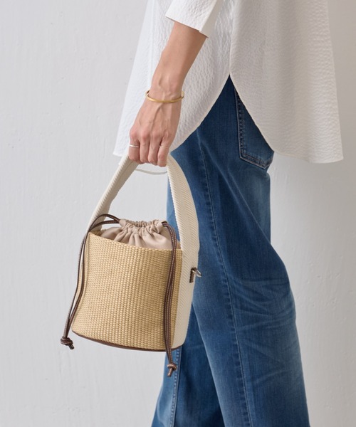 BEARDSLEY（ビアズリー）の「ミニカゴマルチ２WAY巾着バケツバック（トートバッグ・レディース・ホワイト/ブラック・FREE）」の18枚目の写真