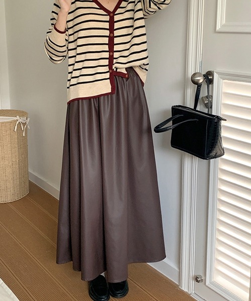 BANICO(バニコ)の「【BANICO】長丈PUレザースカート(スカート・レディース・ワインレッド・FREE)」の12枚目の写真