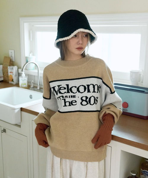 UNE MANSION（ユヌマンション）の「【2023F/W新作アイテム】【小顔効果抜群】バイカラープードルウールニットバケットハット帽子（ハット・レディース・アイボリー/ブラック/ベージュ・ONE SIZE）」の11枚目の写真